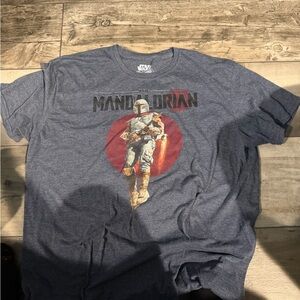 Star Wars Mandalorian Tee - Gray and Red
